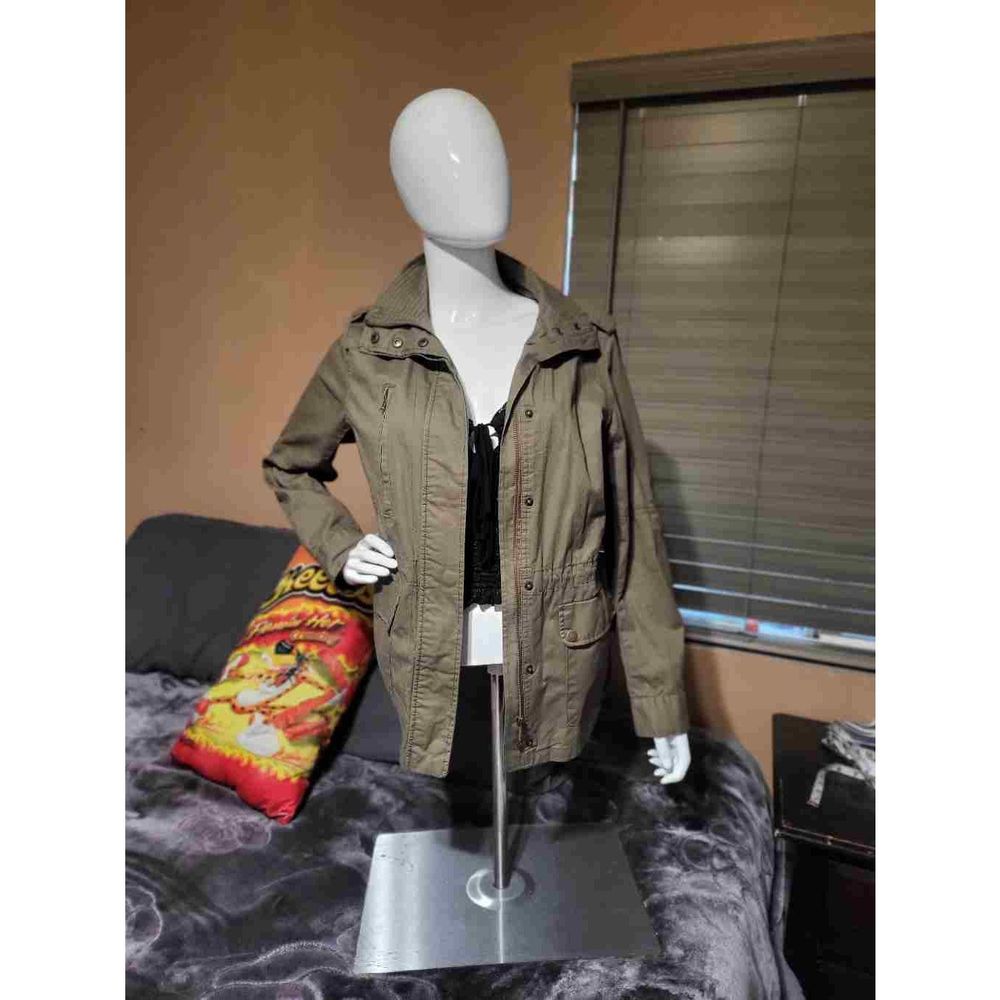 Love tree olive green utility jacket L, runs on the small side of L